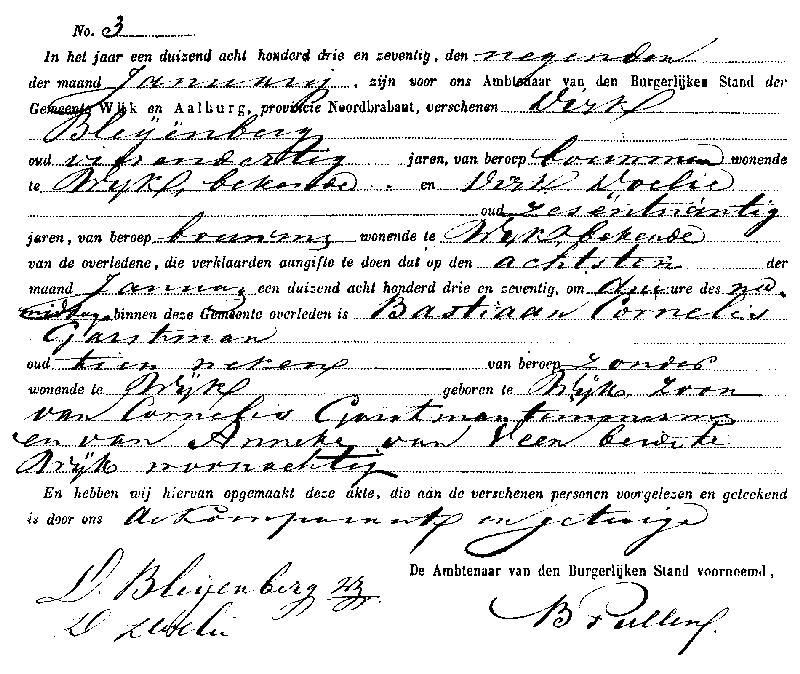 18730109 ovl akte 3 Bastiaan C zv C Garstman - A v Veen